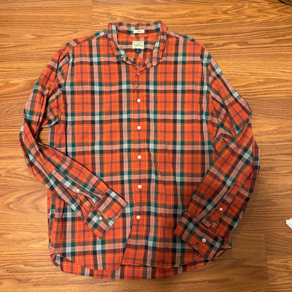J. Crew Red and Blue Plaid Casual Shirt